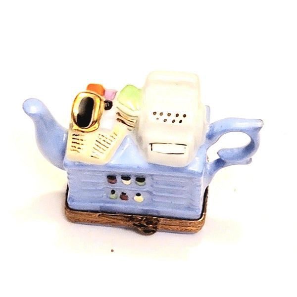 Blue Beauty shop Teapot Limoges Box