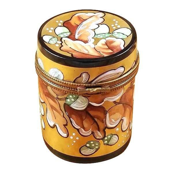 Canister Acorn Leaves Autumn Traditional Gift