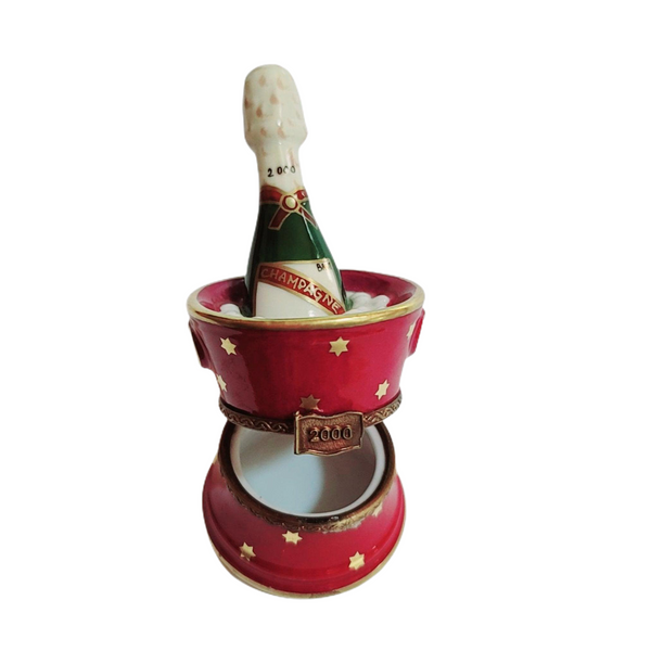 Pink Red Bucket of Brut Champagne on Ice Limoges Box