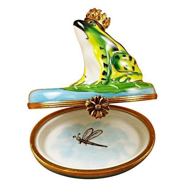 Frog with Crown Blue Base limoges box