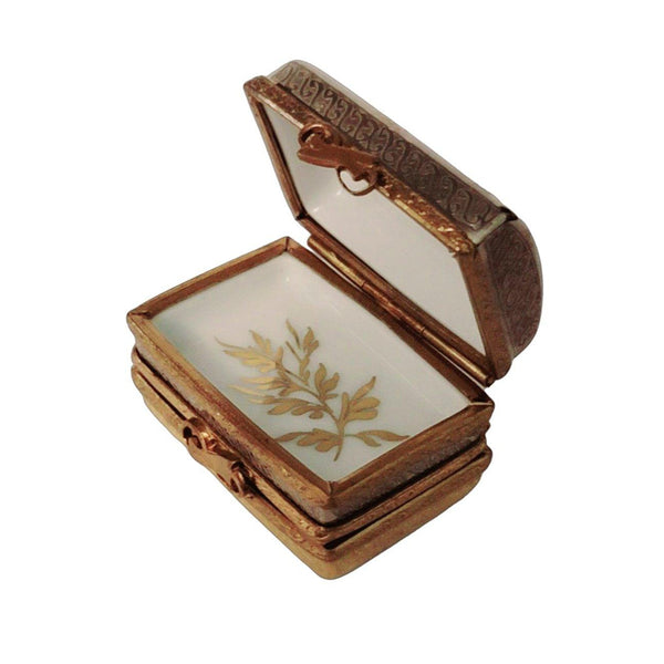 GOLD double hinged rectangle Traditional Limoges Box