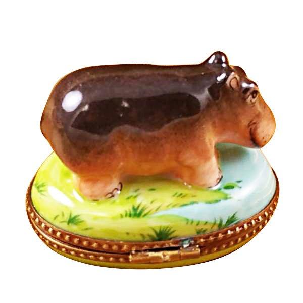 Hippopotamus Limoges Box Porcelain Figurine