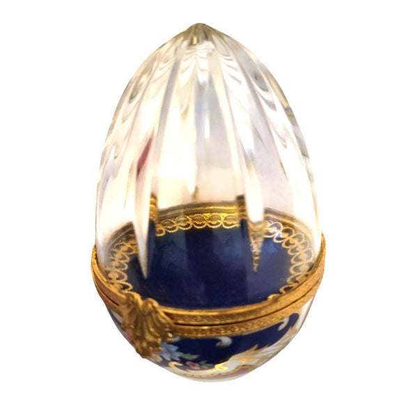 Large 5" Crystal Egg 18 Karat Gold Encrustation Ring No. 1 of 750 Limoges Box