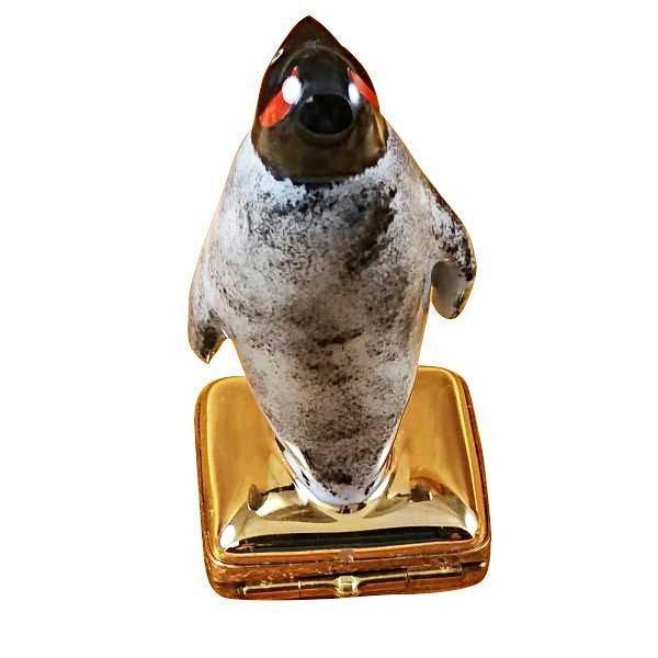 Penguin on Gold limoges box