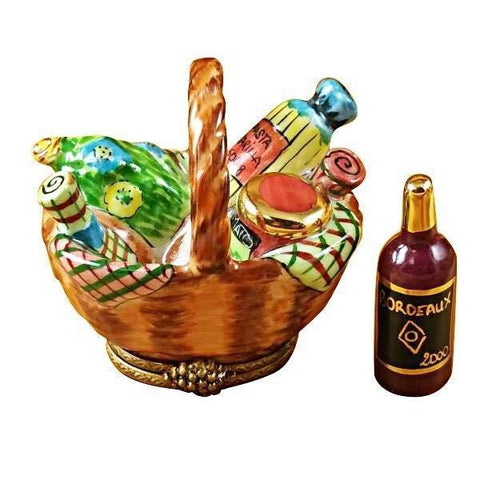 Picnic Basket with Bottle limoges box