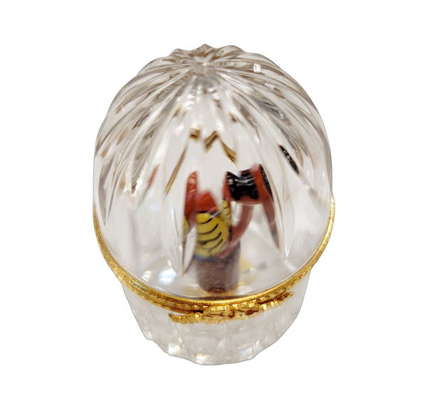 Limoges Parrot in Crystal Cage Extremely Rare