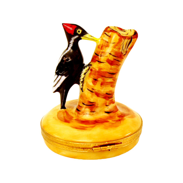 Black Woodpecker Limoges Porcelain Box