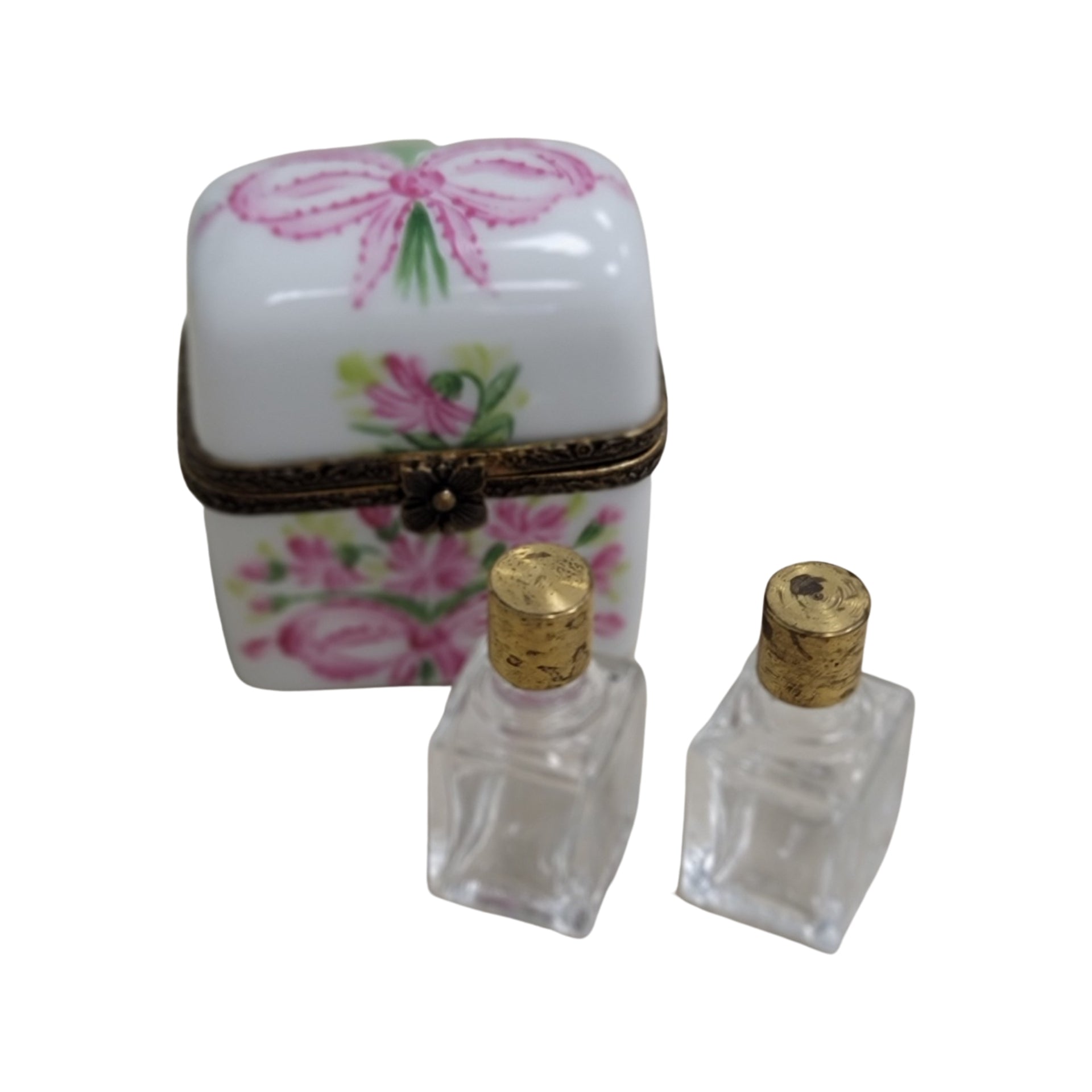 Pink Perfume Limoges Box Elegance Porcelain Limoges Perfume French Trinket Box