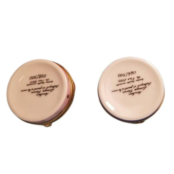 Year 2000 Cherubic Figurines Porcelain Limoges Babies Figurine French Trinket Box