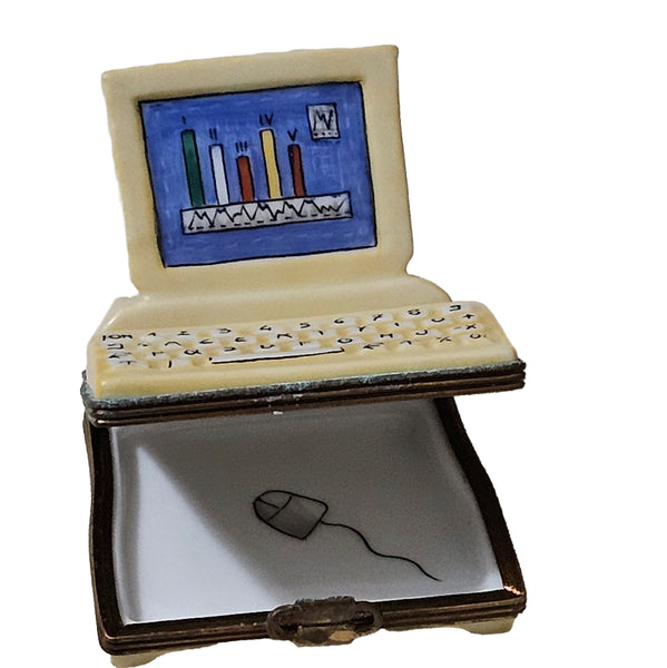 Charming Limoges Computer Box Porcelain Limoges professional French Trinket Box