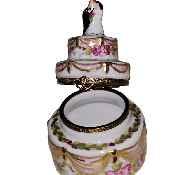 Wedding Cake Couple Limoges Box Porcelain Limoges wedding French Trinket Box