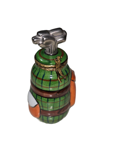 Charming Golf Bag Limoges Box Porcelain Limoges sports French Trinket Box