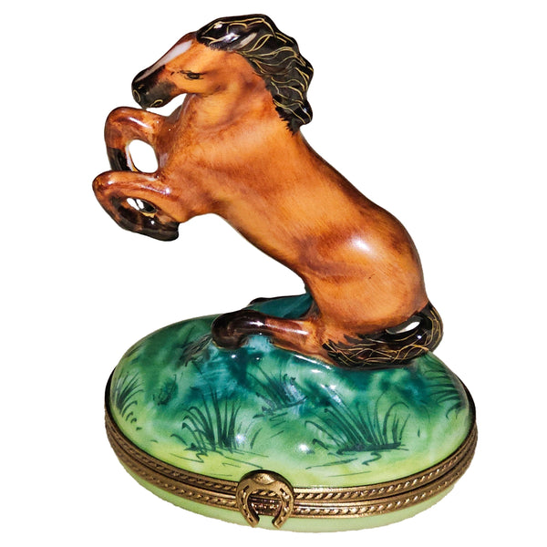 Majestic Standing Horse Limoges Box Porcelain Limoges farm animal French Trinket Box