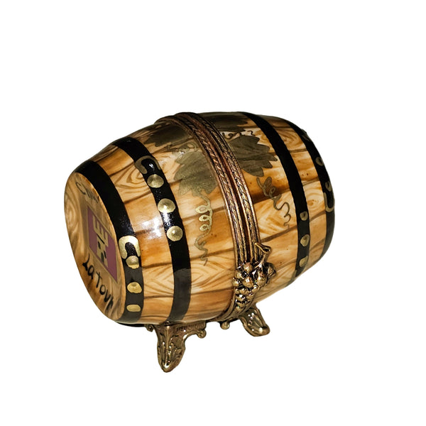Wine Barrel Treasure Limoges Box Porcelain Limoges Wine spirits French Trinket Box