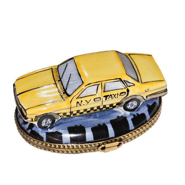 New York Taxi Limoges Box Charm for Collectors Gift Authentic Limoges Box