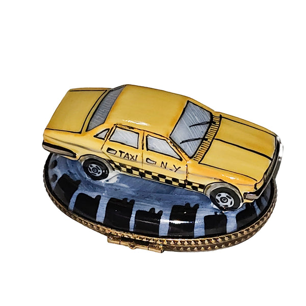 New York Taxi Limoges Box Charm for Collectors Gift Authentic Limoges Box