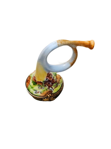 Hunting Horn Limoges Box Porcelain Limoges sports music French Trinket Box