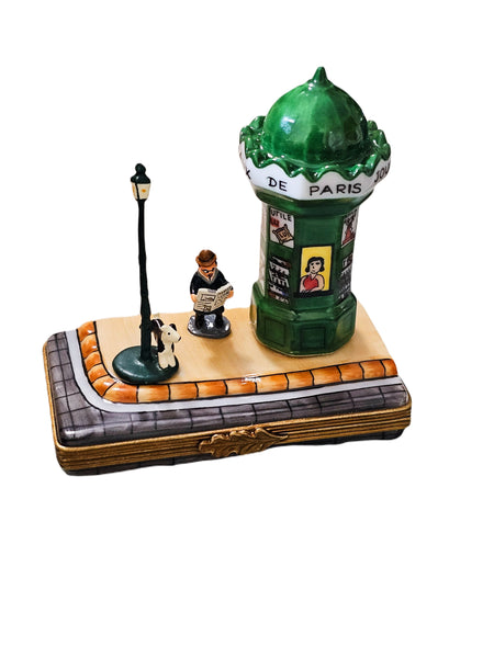 Parisian Newsstand Collectible Box Porcelain Limoges France Paris monuments Limoges Box French Trinket Box