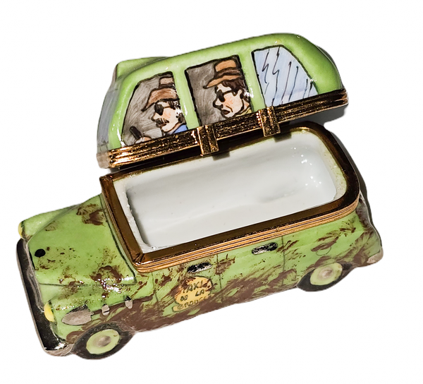 Jungle Adventure Taxi Box Porcelain Limoges vehicle travel French Trinket Box