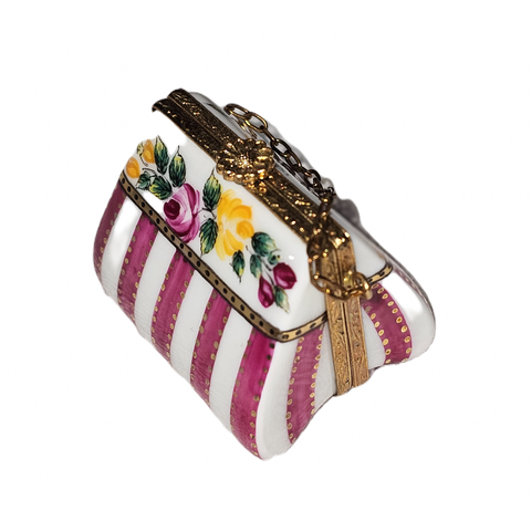 Floral Elegance Limoges Box Porcelain Limoges purse French Trinket Box