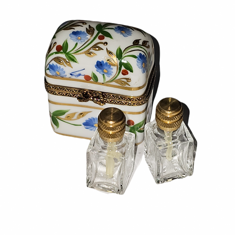 White Floral Perfume Limoges Box Porcelain Limoges perfume French Trinket Box
