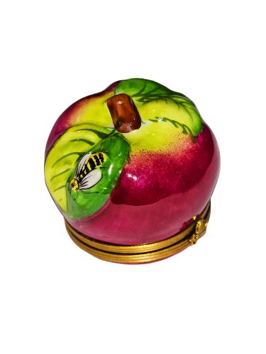 Vibrant Red Apple Limoges Box Porcelain Limoges fruit Vegetable French Trinket Box