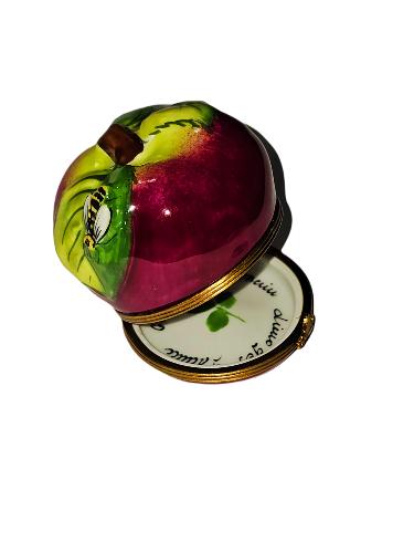 Vibrant Red Apple Limoges Box Porcelain Limoges fruit Vegetable French Trinket Box