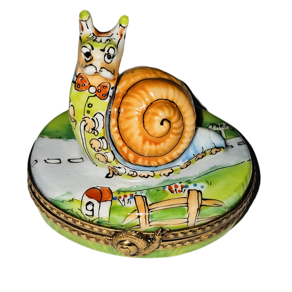 Whimsical Snail Porcelain Box Porcelain Limoges critters bugs LIMOGES BOXES French Trinket Box