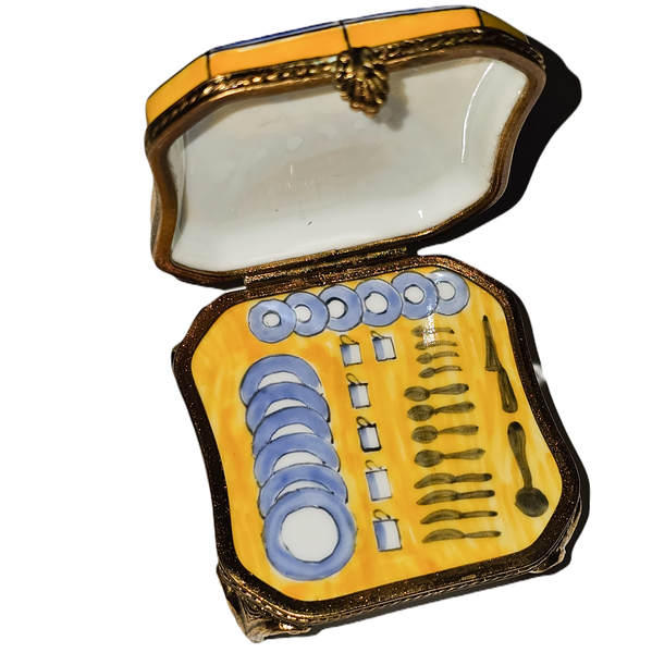 Vibrant Checkerboard Limoges Box Porcelain Limoges furniture home French Trinket Box