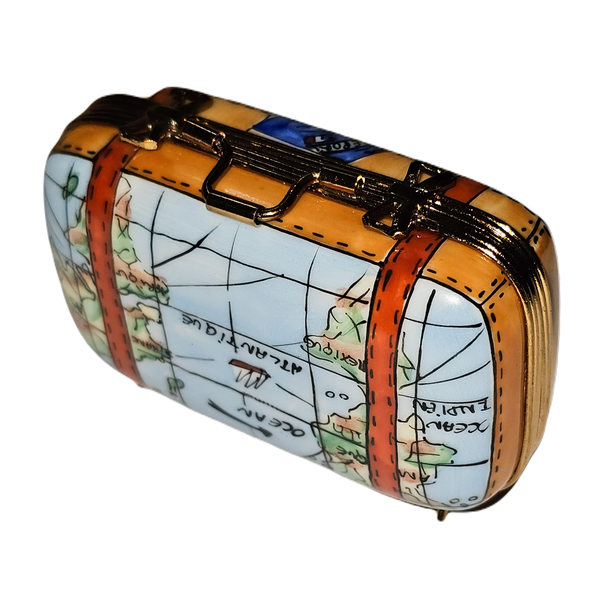 Vintage Suitcase Limoges Box Porcelain Limoges bags home travel French Trinket Box