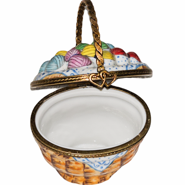 Colorful Yarn Basket Limoges Box Porcelain Limoges women basket home French Trinket Box