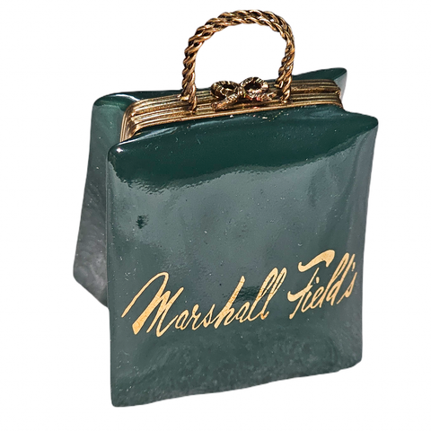 Marshall Fields Timeless Elegance Box Porcelain Limoges purse bag French Trinket Box