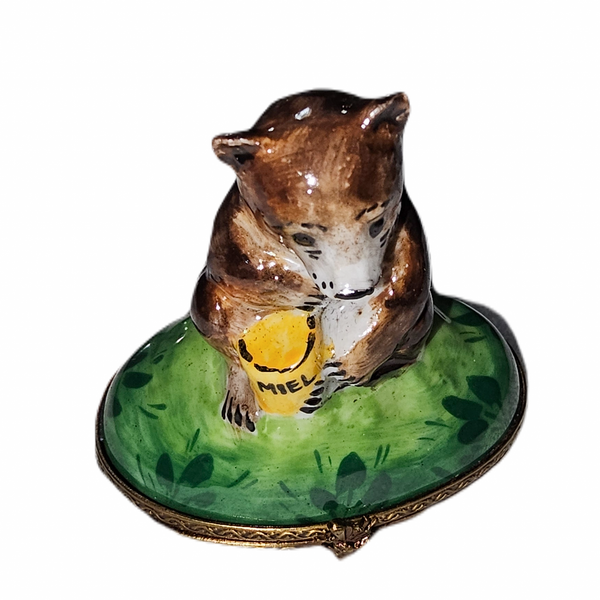Honey Bear Limoges Box Porcelain Limoges bear wild animal French Trinket Box