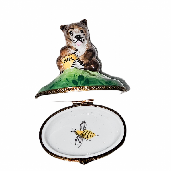 Honey Bear Limoges Box Porcelain Limoges bear wild animal French Trinket Box