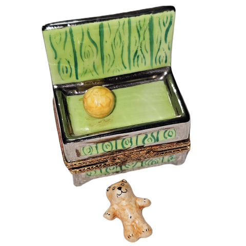 Charming Green Limoges Treasure Box Porcelain Limoges kids children French Trinket Box