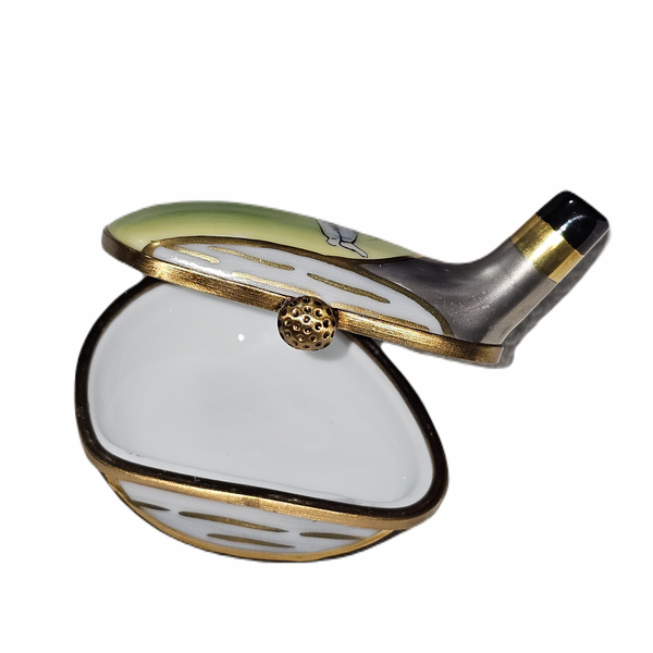 Detail Painted Golf Club Box Porcelain Limoges sport sports French Trinket Box