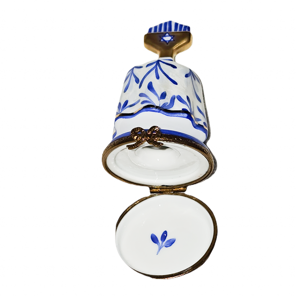 Exquisite Blue Porcelain Menorah Porcelain Limoges religion French Trinket Box