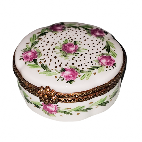 Pink Floral Elegance Box Porcelain Limoges traditional French Trinket Box