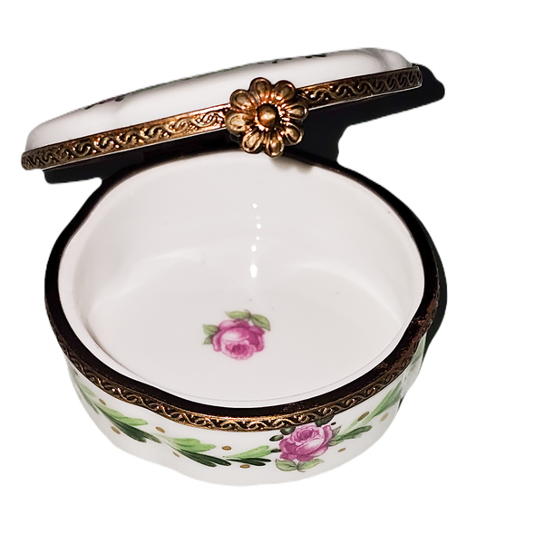 Pink Floral Elegance Box Porcelain Limoges traditional French Trinket Box