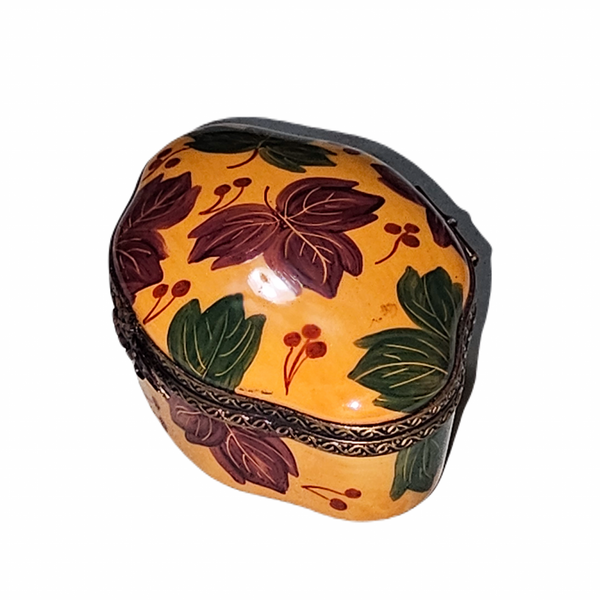 Autumn Leaves Elegance Box Porcelain Limoges traditional French Trinket Box