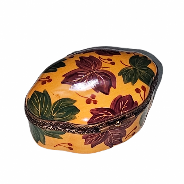 Autumn Leaves Elegance Box Porcelain Limoges traditional French Trinket Box