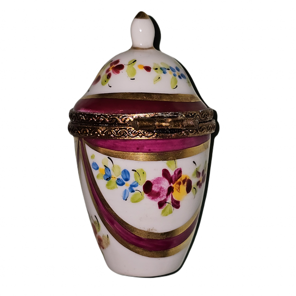Red Floral Porcelain Limoges Box Porcelain Limoges traditional French Trinket Box