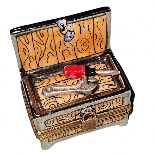 Charming Miniature Tool Box Porcelain Limoges home French Trinket Box