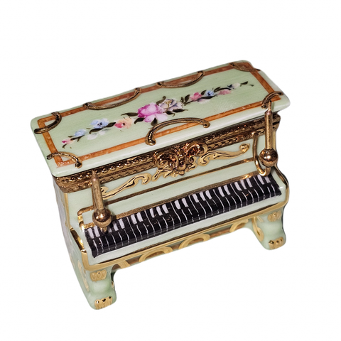 Green Piano Limoges Box Charm Porcelain Limoges music French Trinket Box