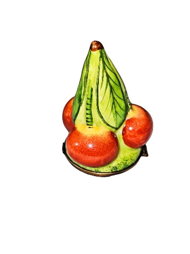 Cherries Elegance Box Porcelain Limoges fruit vegetable French Trinket Box