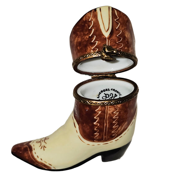 Charming Cowboy Boot Limoges Box Porcelain Limoges shoes travel French Trinket Box