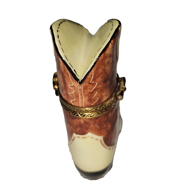 Charming Cowboy Boot Limoges Box Porcelain Limoges shoes travel French Trinket Box