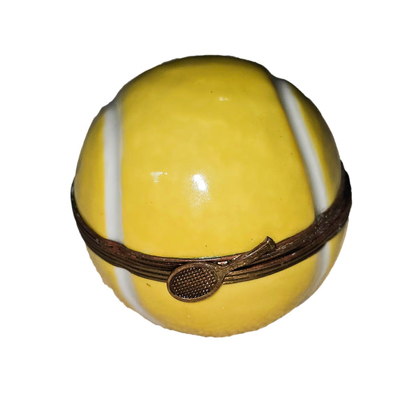 Charming Yellow Tennis Ball Box Porcelain Limoges sports French Trinket Box