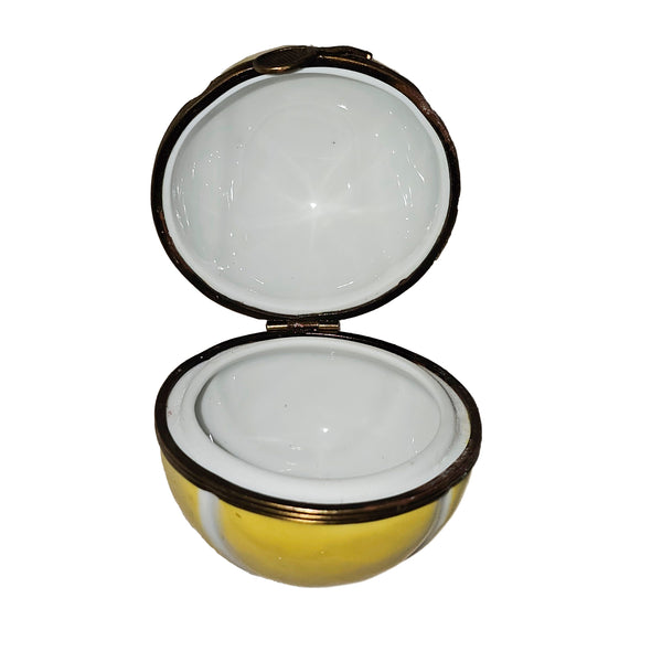 Charming Yellow Tennis Ball Box Porcelain Limoges sports French Trinket Box