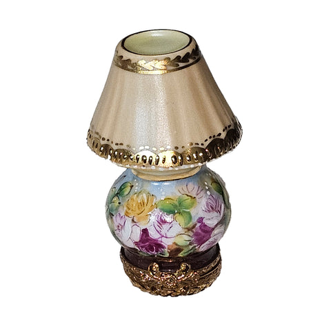 Beige Floral Limoges Lamp Porcelain Limoges furniture home French Trinket Box